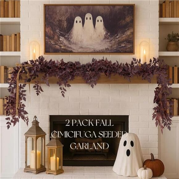 New Fall Decorations for Home - Fall Decor - Fall Deals Set of 2 6 Ft Plum - Picture 1 of 7